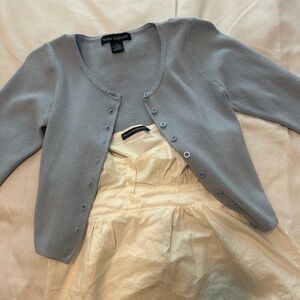 Blue cardigan sweater